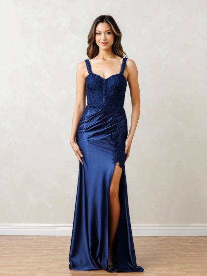 5298 | 2 PC STRETCH SATIN DRESS AND BOLERO SET - Image 7