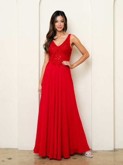 5299 | 2 PIECE EMBELLISHED CHIFFON DRESS AND BOLERO SET - Image 2