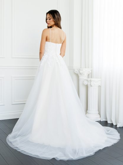 5300 | 2 PC WEDDING GOWN WITH MATCHING LACE BOLERO - Image 4
