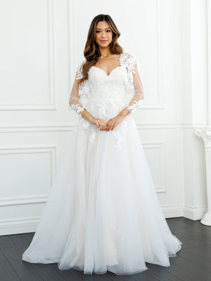 5300 | 2 PC WEDDING GOWN WITH MATCHING LACE BOLERO